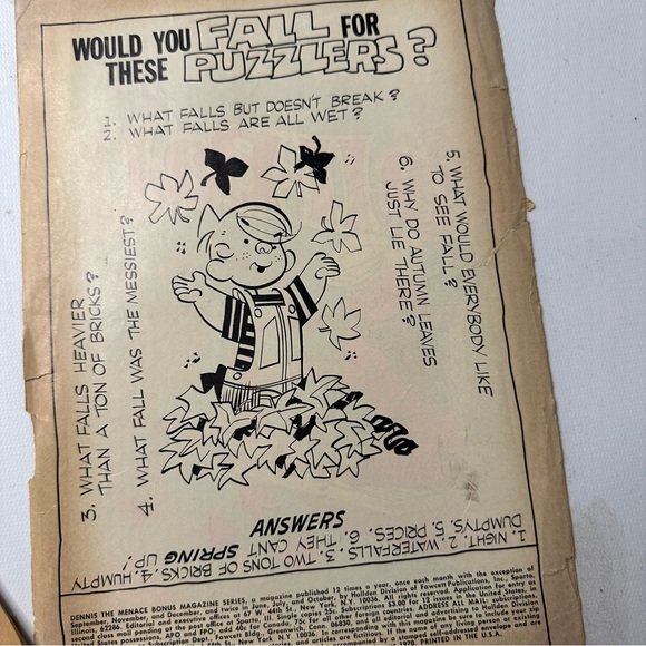 Dennis The Menace The Fall Ball VTG Comic Book Hank Ketcham 1970 Fawcett - Picture 4 of 7